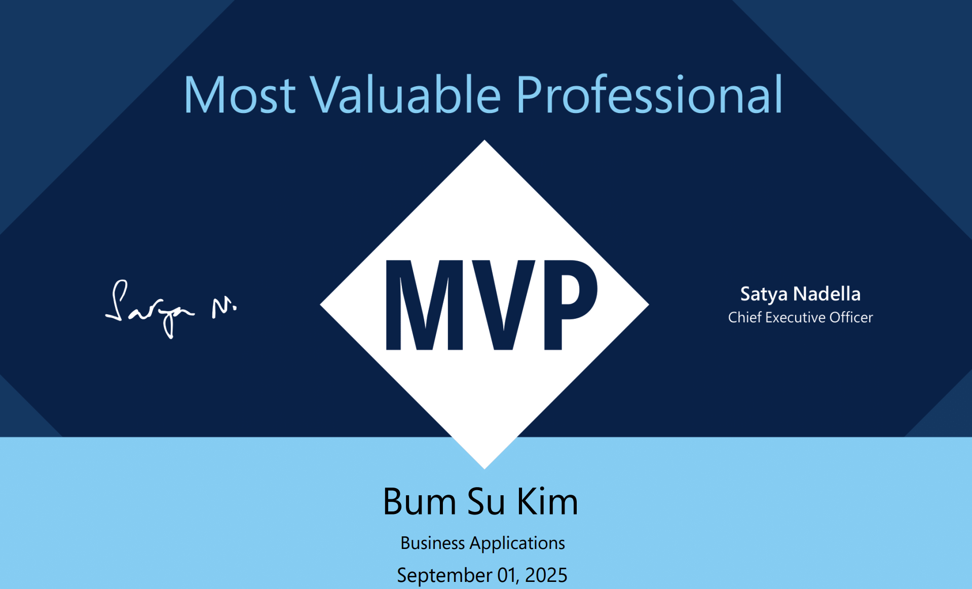 김범수, Microsoft MVP Copilot Studio 수상 안내 메일 스크린샷